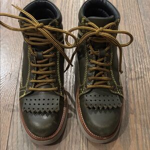 JW ANDERSON Green Leather hiking boots 36